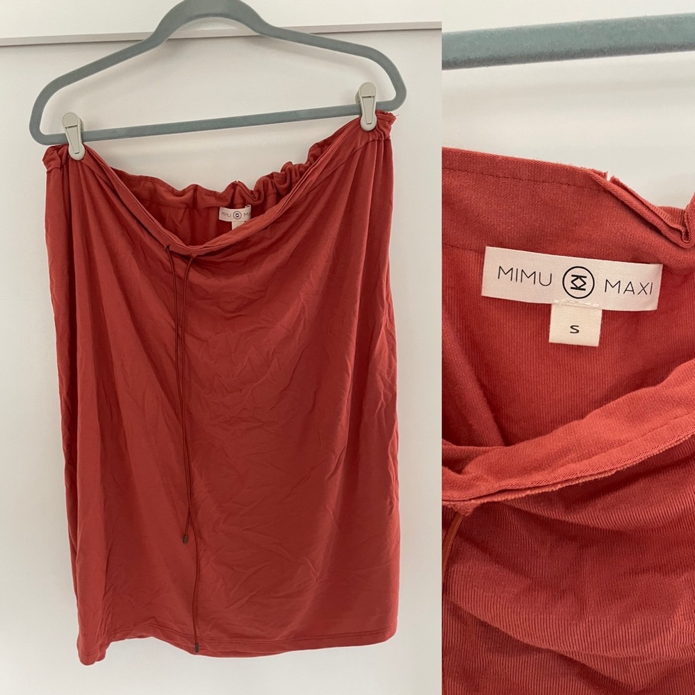 Mimu Maxi Coral Drawstring Skirt